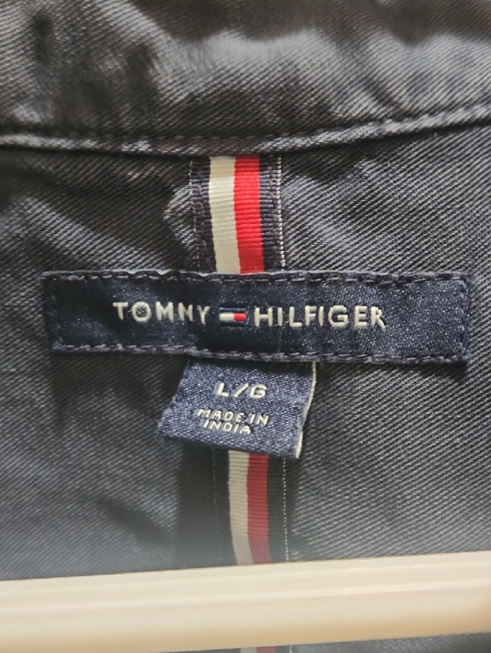 Tommy Hilfiger Navy Shirt Casual Large Long Sleeves - Picture 3 of 17